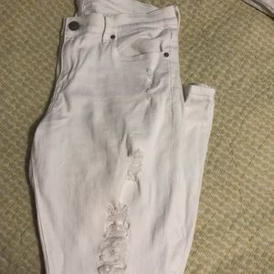 Express white distressed jeans